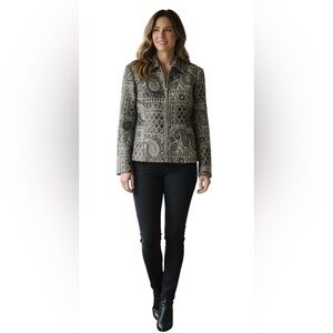 Women's Black and Gray Paisley Jacket XL